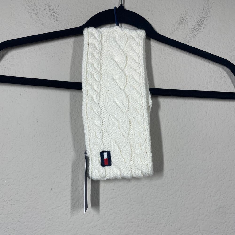Tommy Hilfiger Womens Cable Knit Headpiece Headband Ivory Acrylic